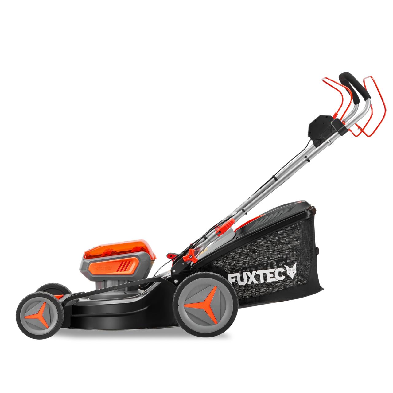 Cortacésped a batería de 40V FUXTEC FX-E2RM46 - Juego con 2 baterías de 4Ah y cargador doble de 2,4A
