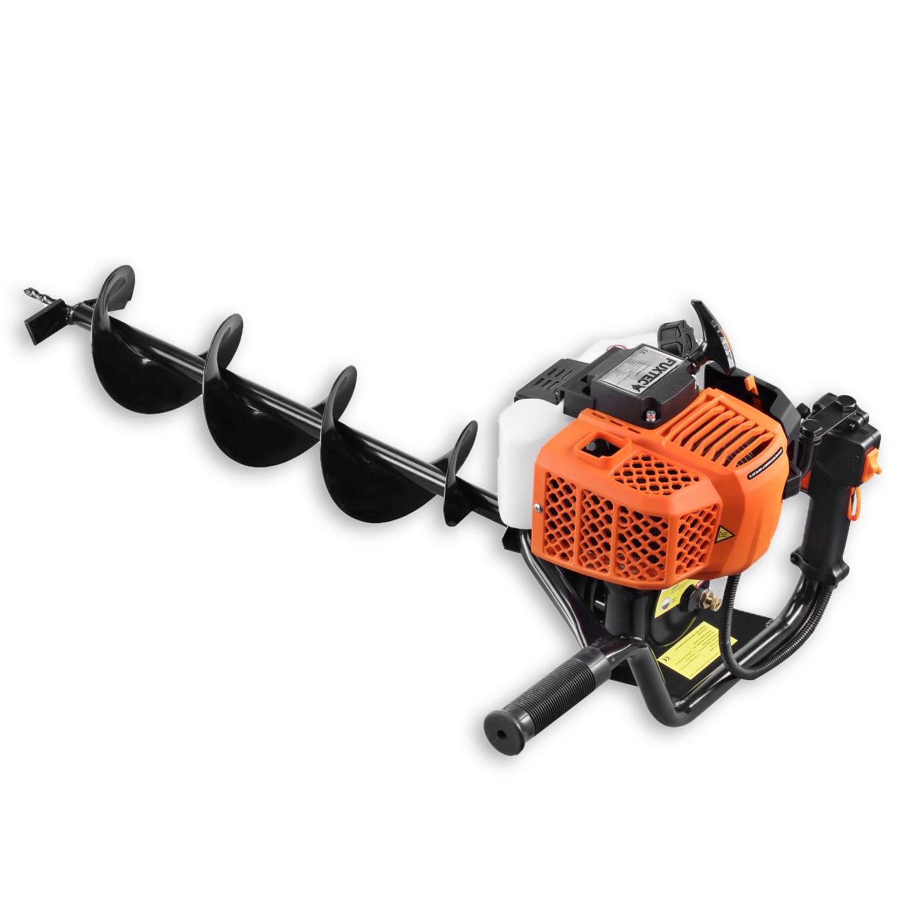 FUXTEC Taladro de Tierra Ahoyador Gasolina, Motor de 2 Tiempos FX-EB162 – 3,5CV, 62CC - con 3 Brocas de 100/150/200mm