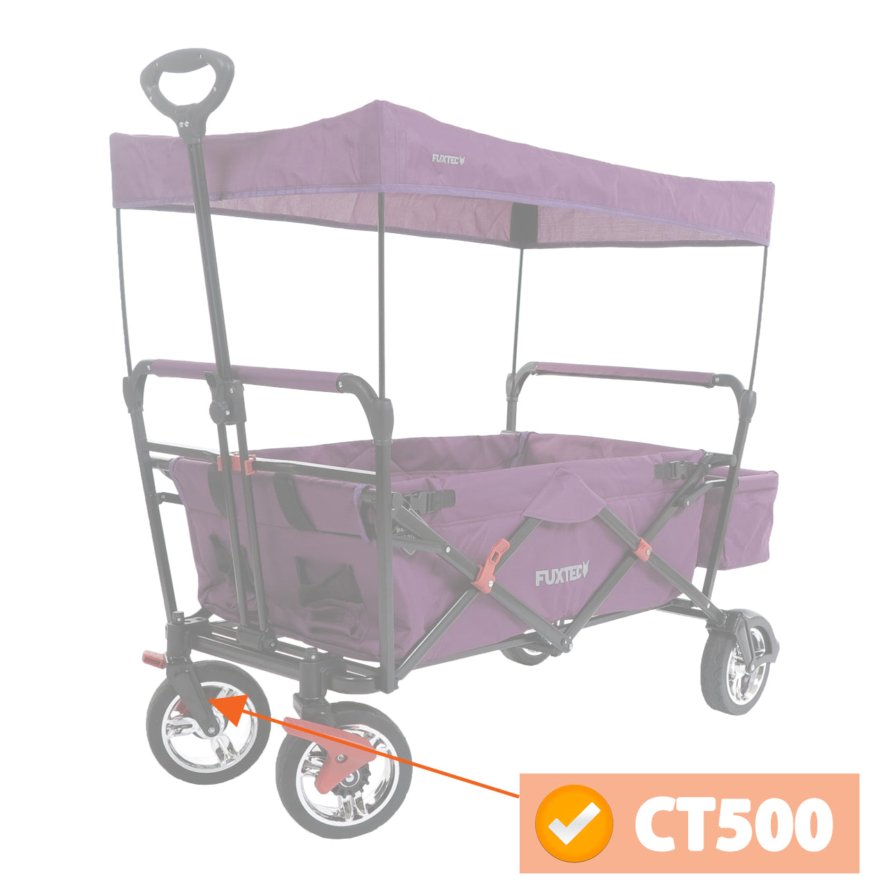 Soporte de rueda incl. freno NEGRO CT500 derecha / CT700 y CT800 izquierda