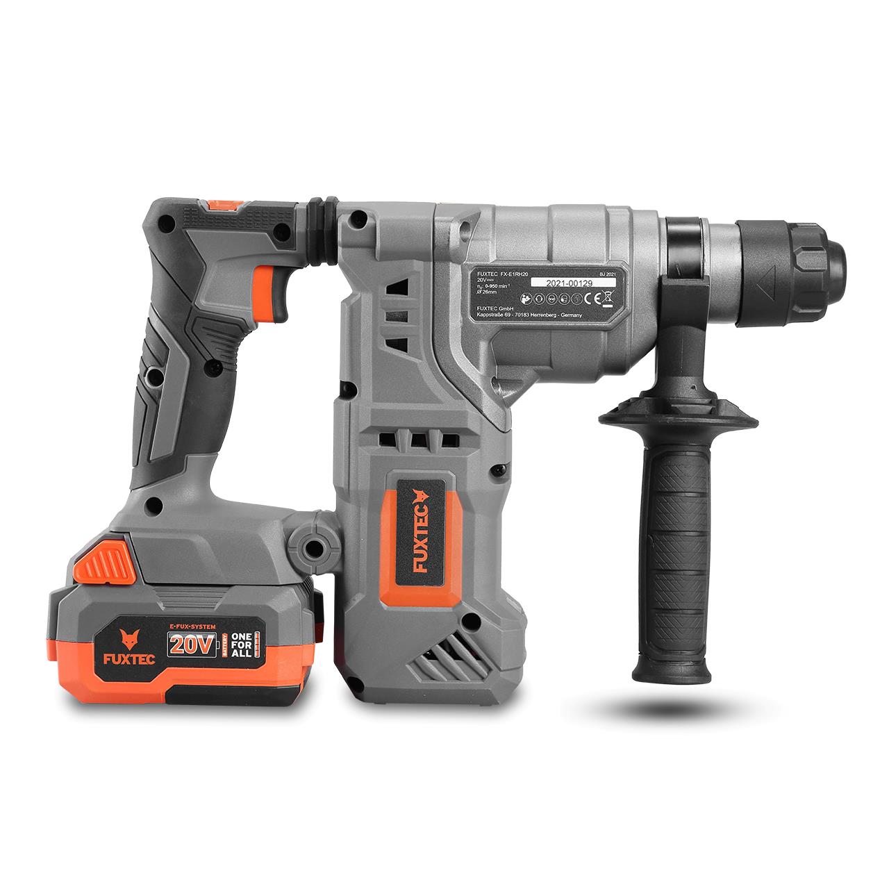 FUXTEC 20V taladro percutor a batería FX-E1RH20 SET con 1 x batería 4Ah, 1 x cargador 1A