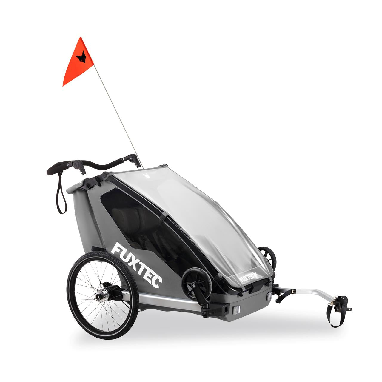FUXTEC remolque para bicicletas/jogger FX-FA1-SET-GRAY con rueda jogger