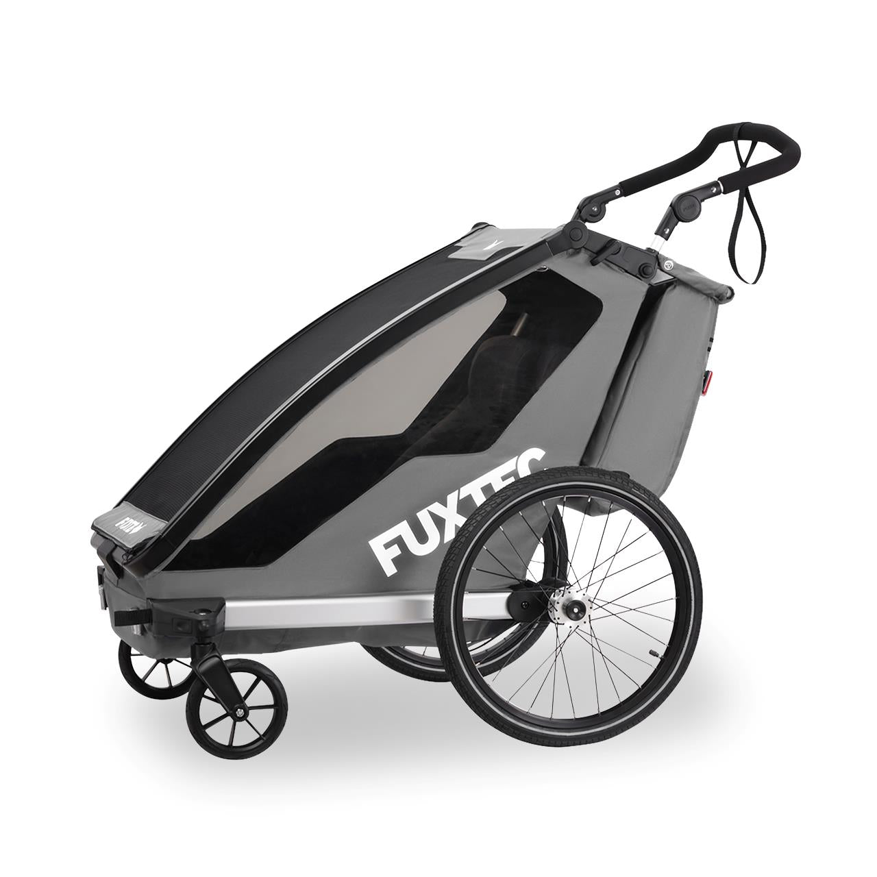 FUXTEC remolque para bicicletas/jogger FX-FA1-SET-GRAY con rueda jogger