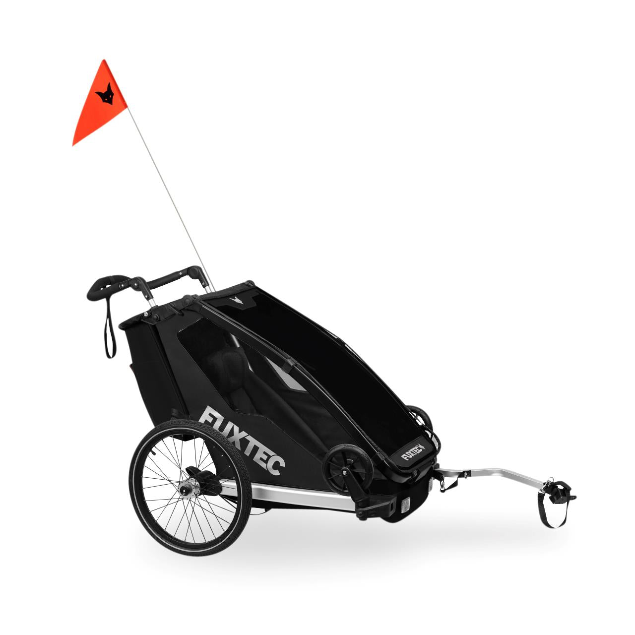 Remolque para bicicletas FUXTEC FX-FA1S negro con rueda jogger