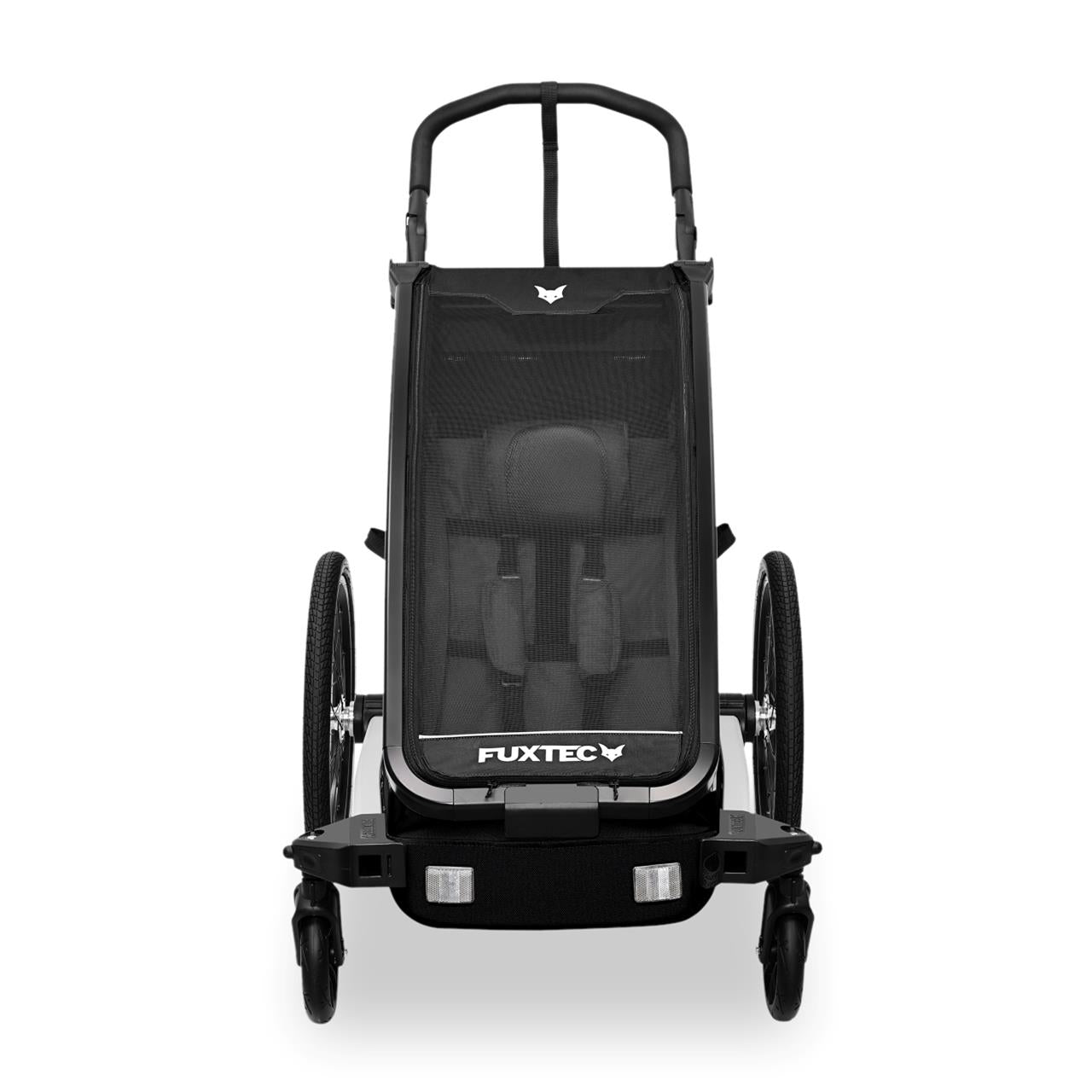 Remolque para bicicletas FUXTEC FX-FA1S negro con rueda jogger