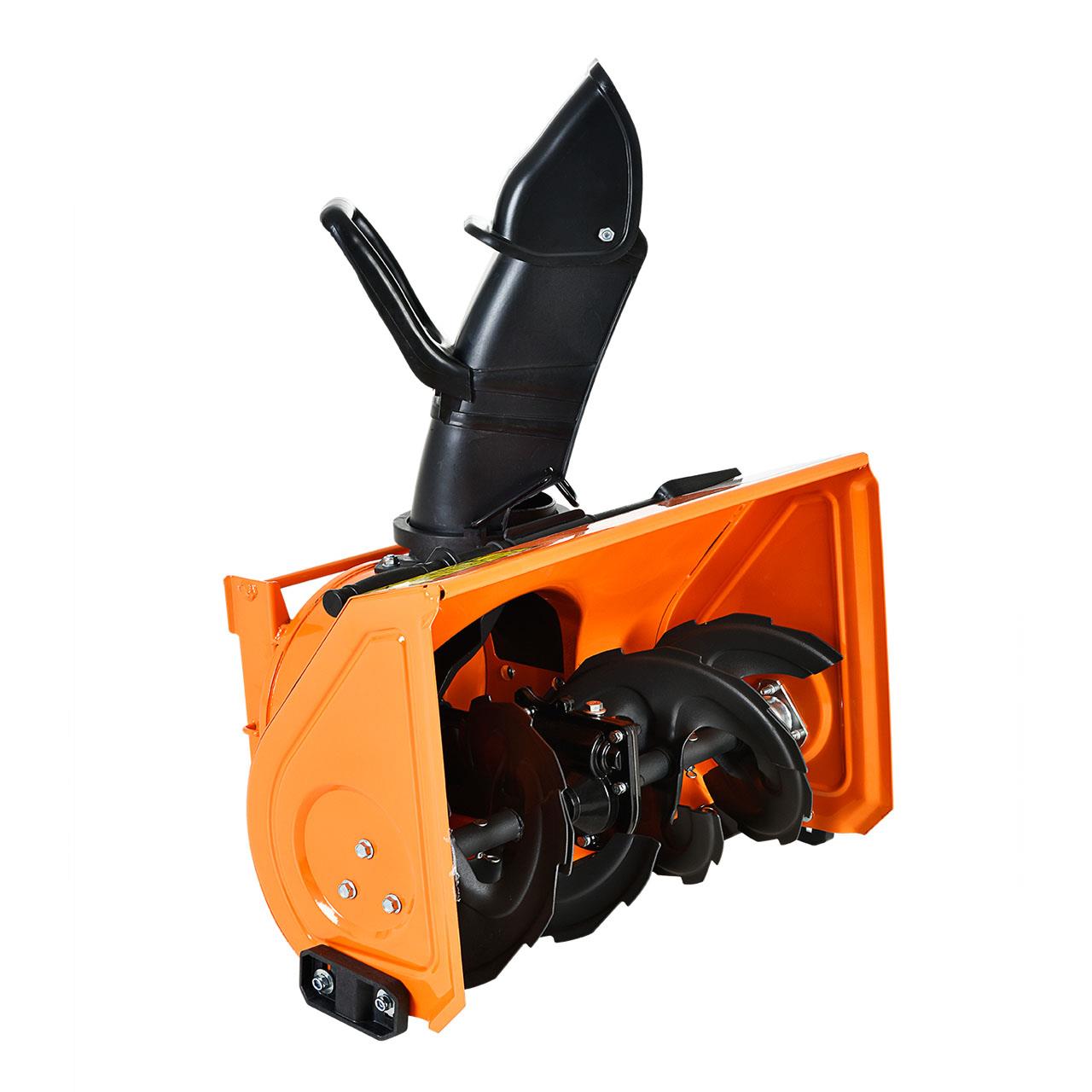 FUXTEC Barredora de gasolina FX-KM196-SET1 con accesorio soplador de nieve, cuchilla quitanieves & cubo de basura