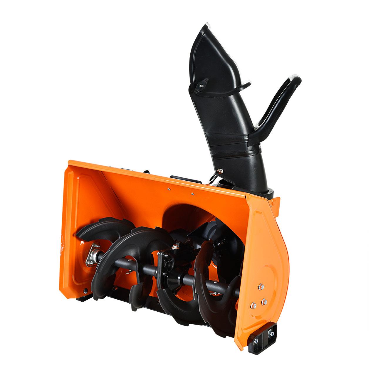 FUXTEC Barredora de gasolina FX-KM196-SET1 con accesorio soplador de nieve, cuchilla quitanieves & cubo de basura