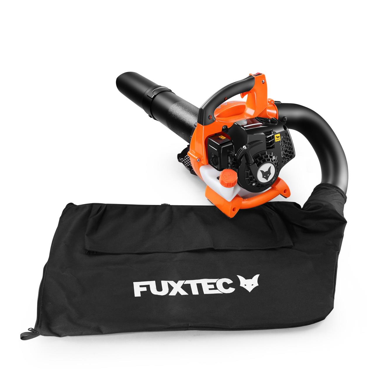 FUXTEC FX-LBS126 4 en 1: aspirador de hojas, soplador de hojas, triturador de hojas, incluye dos tubos sopladores.