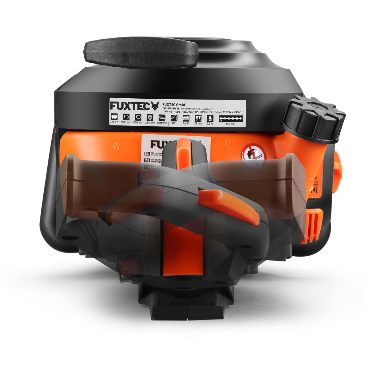 Cortasetos profesional de gasolina FUXTEC FX-MHP126 - Longitud de corte 800 mm - XXL, Motor de 2 tiempos, 25,4cc