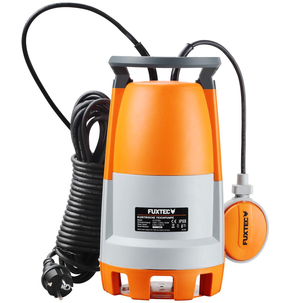 Bomba sumergible de aguas residuales FUXTEC FX-TP1350 350 watts, máx. 7500 l/h