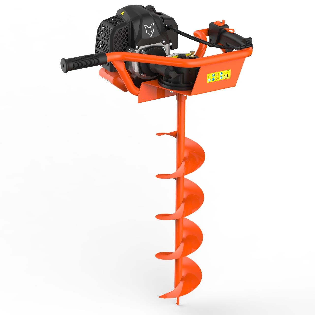 FUXTEC FX-EB152 Taladro de Tierra Ahoyador, 3CV, 52CC - con 3 Brocas de 100/150/200mm