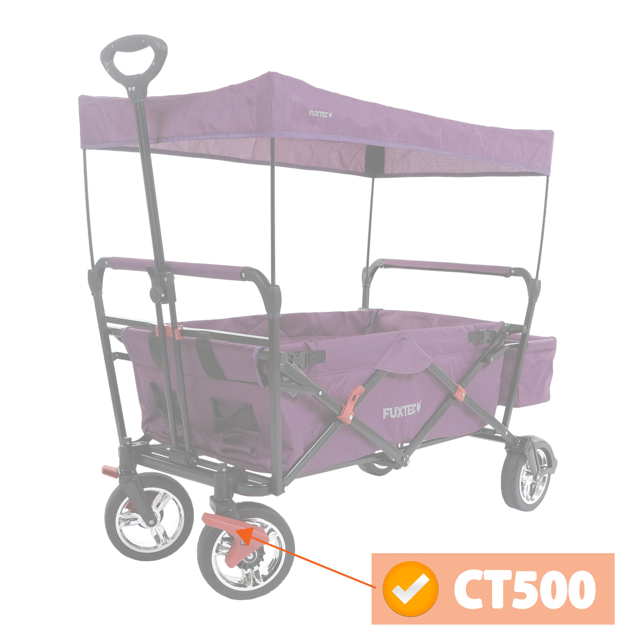 Soporte de rueda incl. freno NEGRO CT500 izquierda/ CT700 y CT800 derecha