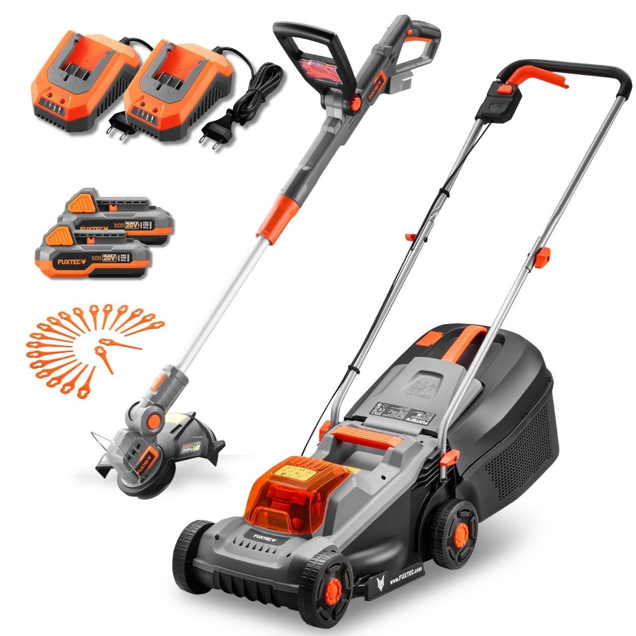 FUXTEC Juego de batería de 20V para jardín FX-E1RM20ECO & FX-E1 RT20 con batería y cargador