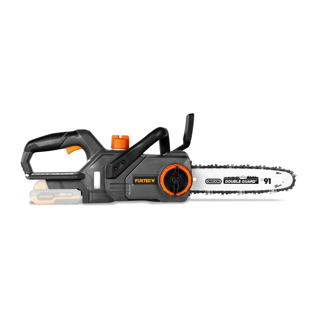 Motosierra a batería de 20V FUXTEC FX-E1KS20 sin batería y sin cargador.