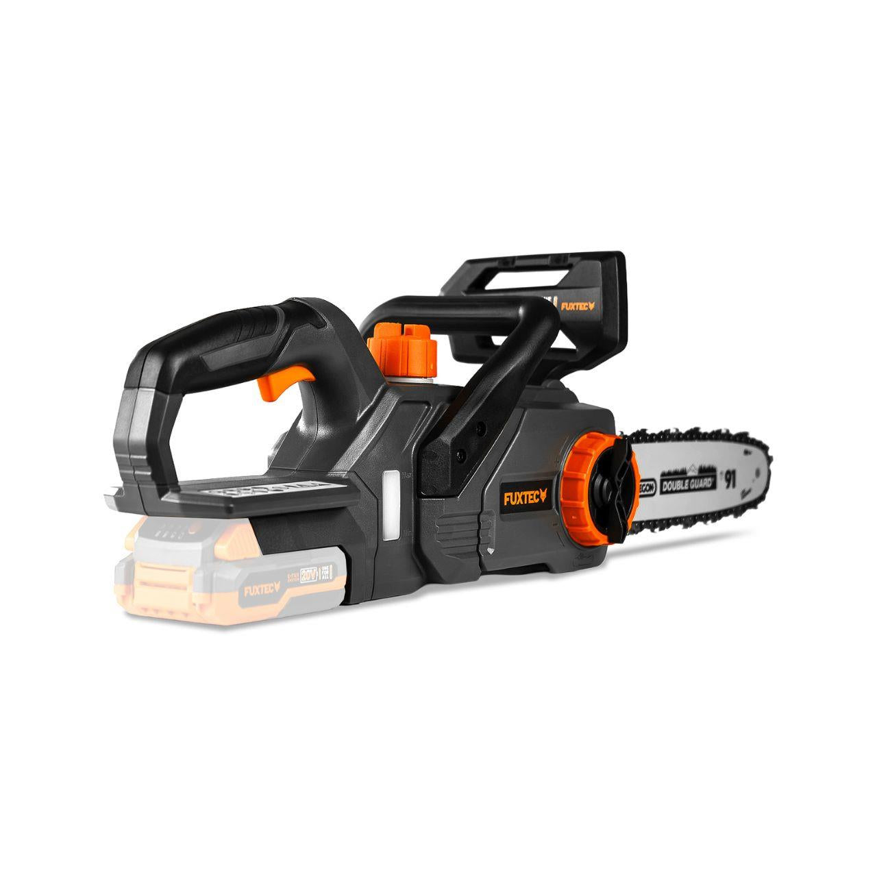 Motosierra a batería de 20V FUXTEC FX-E1KS20 sin batería y sin cargador.