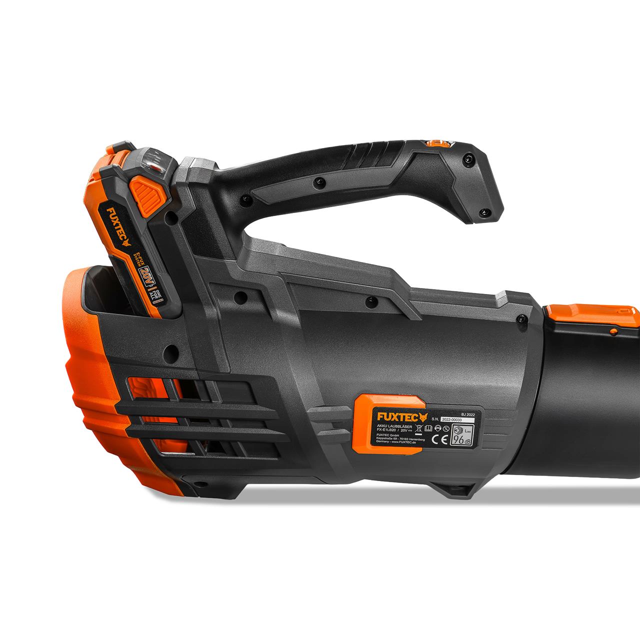 FUXTEC 20V Batería Soplador de Hojas FX-E1LB20 SET 1 con 1 x Batería 4Ah, 1 x Cargador 2,4A