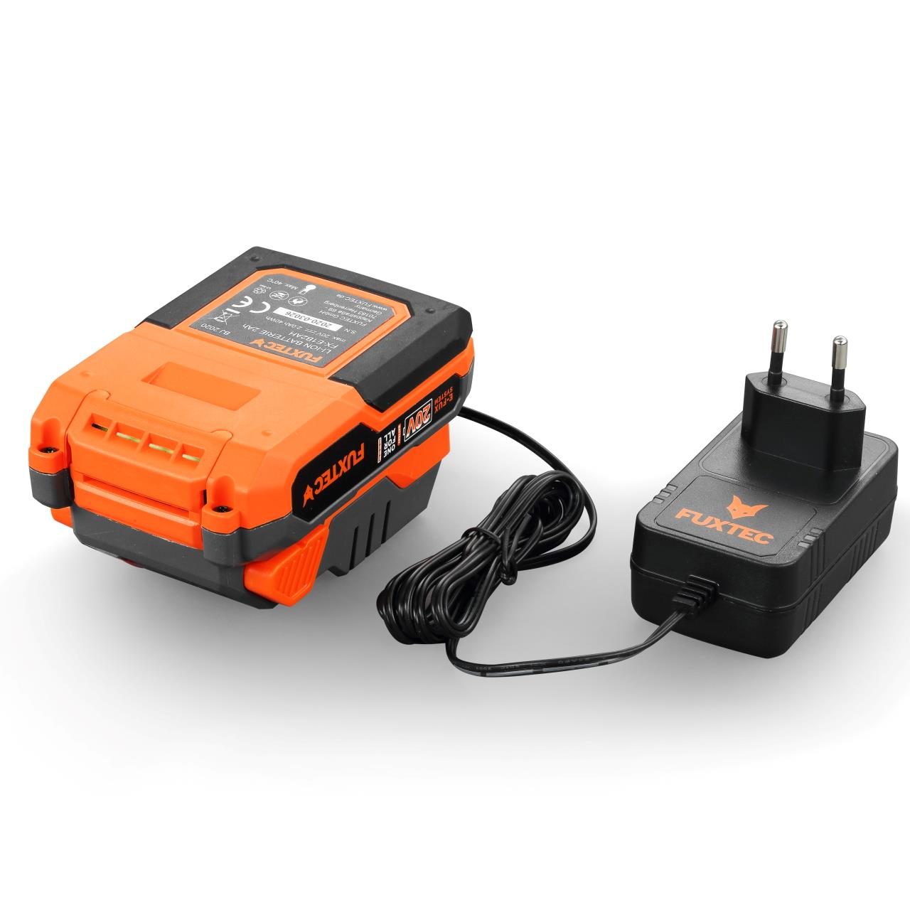 Motosierra a batería de 20V FUXTEC FX-E1KS20 con batería de 2Ah y cargador de 1A