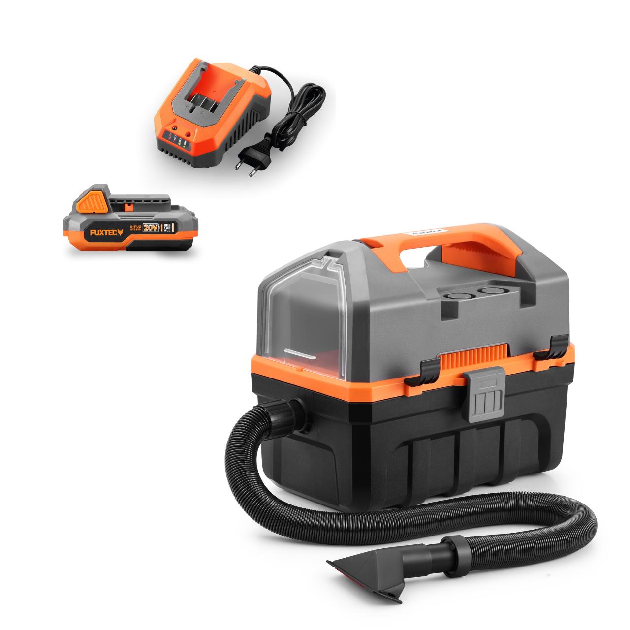 FUXTEC aspiradora en seco/húmedo sin cable SET FX-E1VC20SET