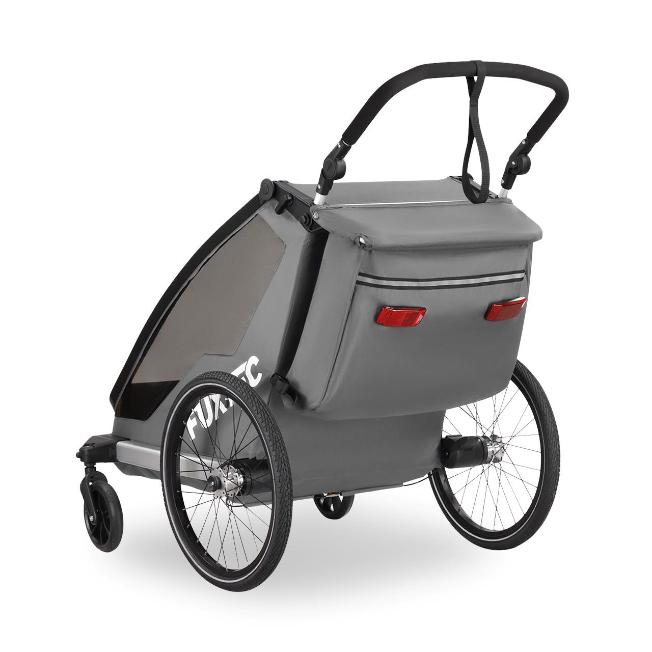 FUXTEC remolque para bicicletas/jogger FX-FA1-SET-GRAY con rueda jogger