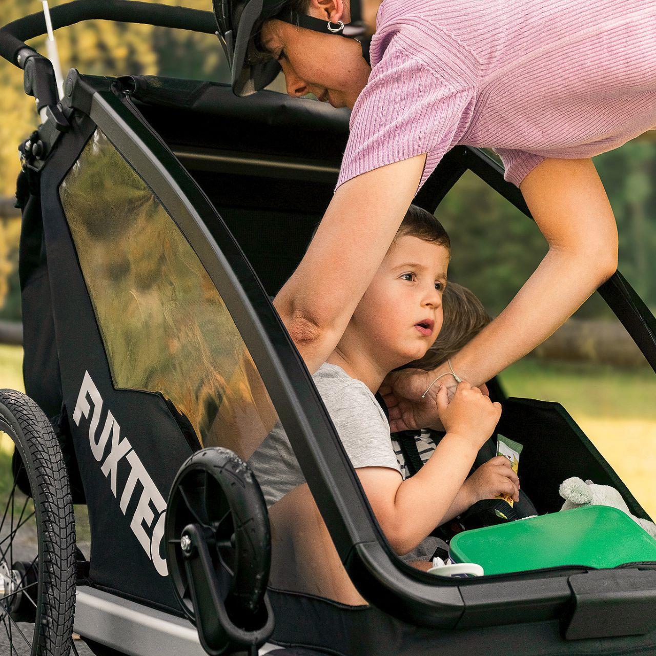 FUXTEC remolque para bicicletas/jogger FX-FA1-SET-GRAY con rueda jogger