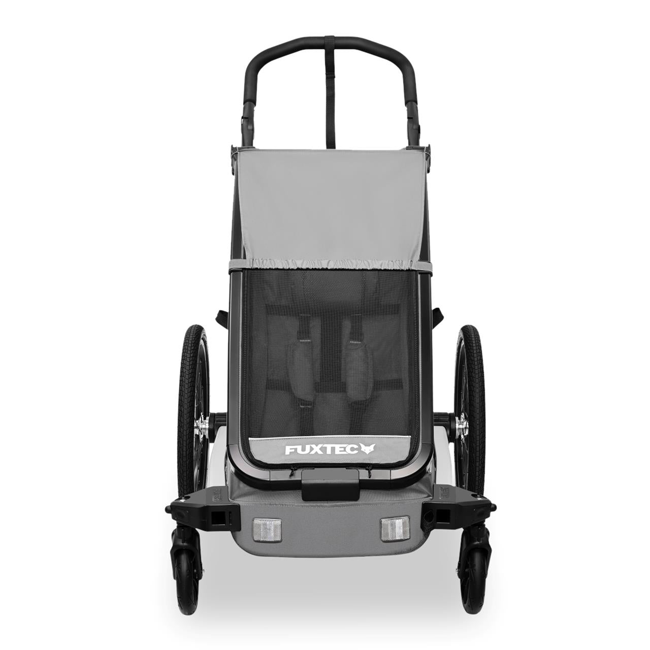 Remolque para bicicleta FUXTEC FX-FA1S gris con rueda jogger