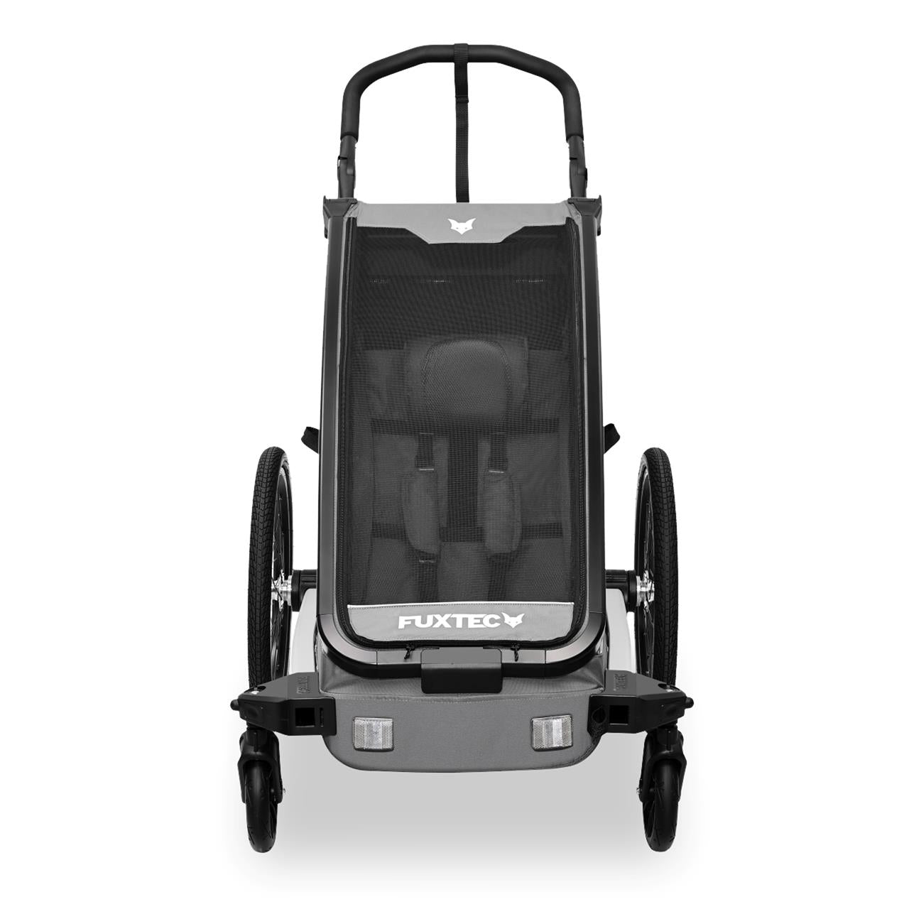 Remolque para bicicleta FUXTEC FX-FA1S gris con rueda jogger