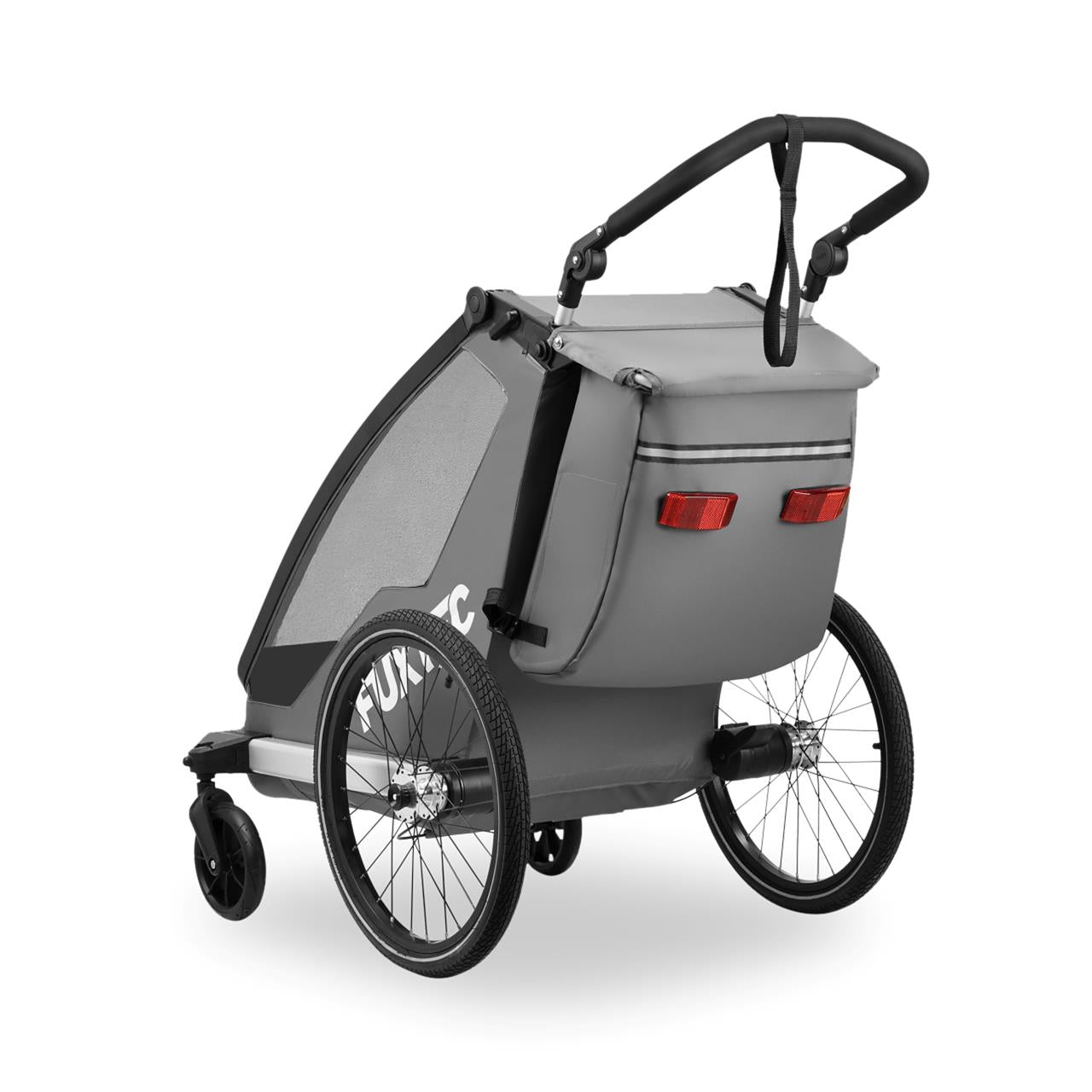 Remolque para bicicleta FUXTEC FX-FA1S gris con rueda jogger