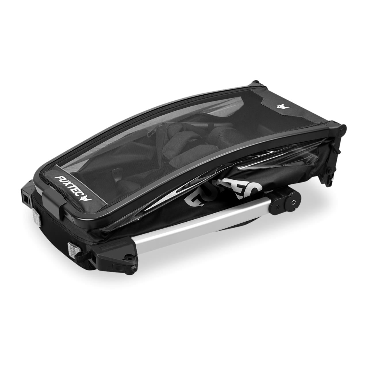 Remolque para bicicletas FUXTEC FX-FA1S negro con rueda jogger