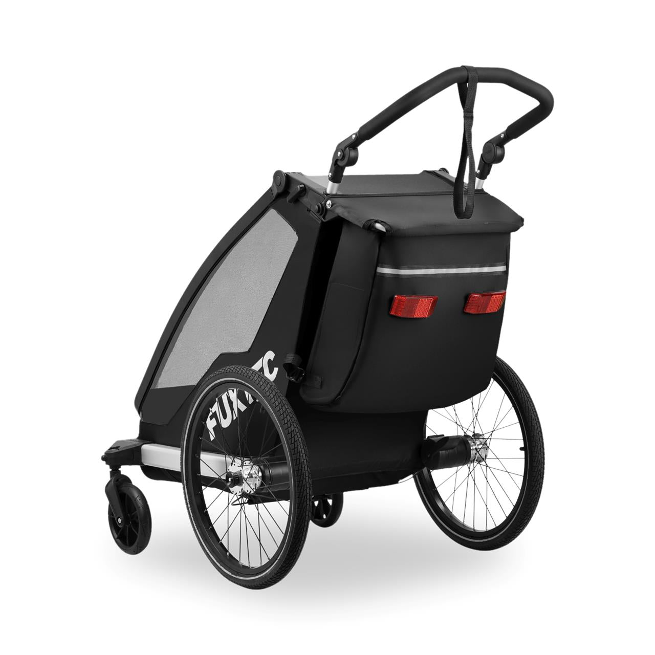 Remolque para bicicletas FUXTEC FX-FA1S negro con rueda jogger