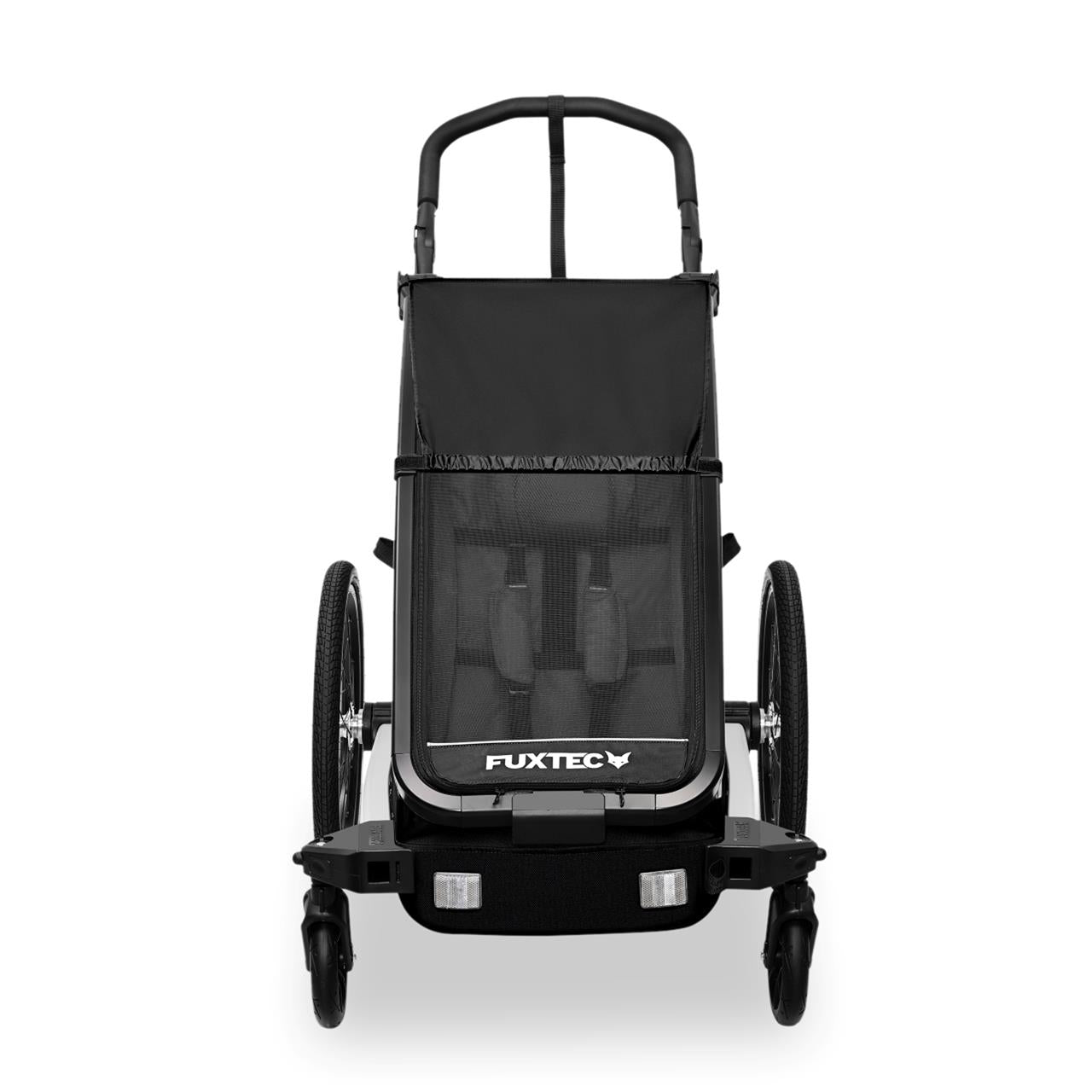 Remolque para bicicletas FUXTEC FX-FA1S negro con rueda jogger