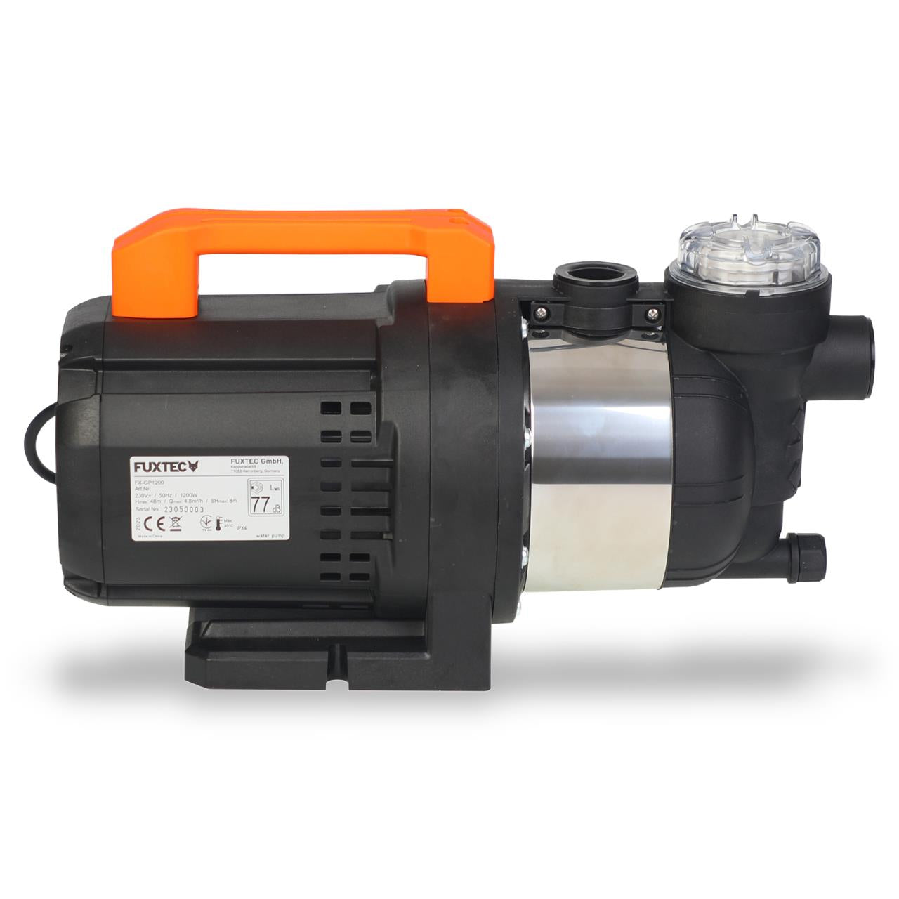 Bomba de agua para jardín FUXTEC FX-GP1200 - bomba sumergible de 1200 W, máx. 4800 l/h