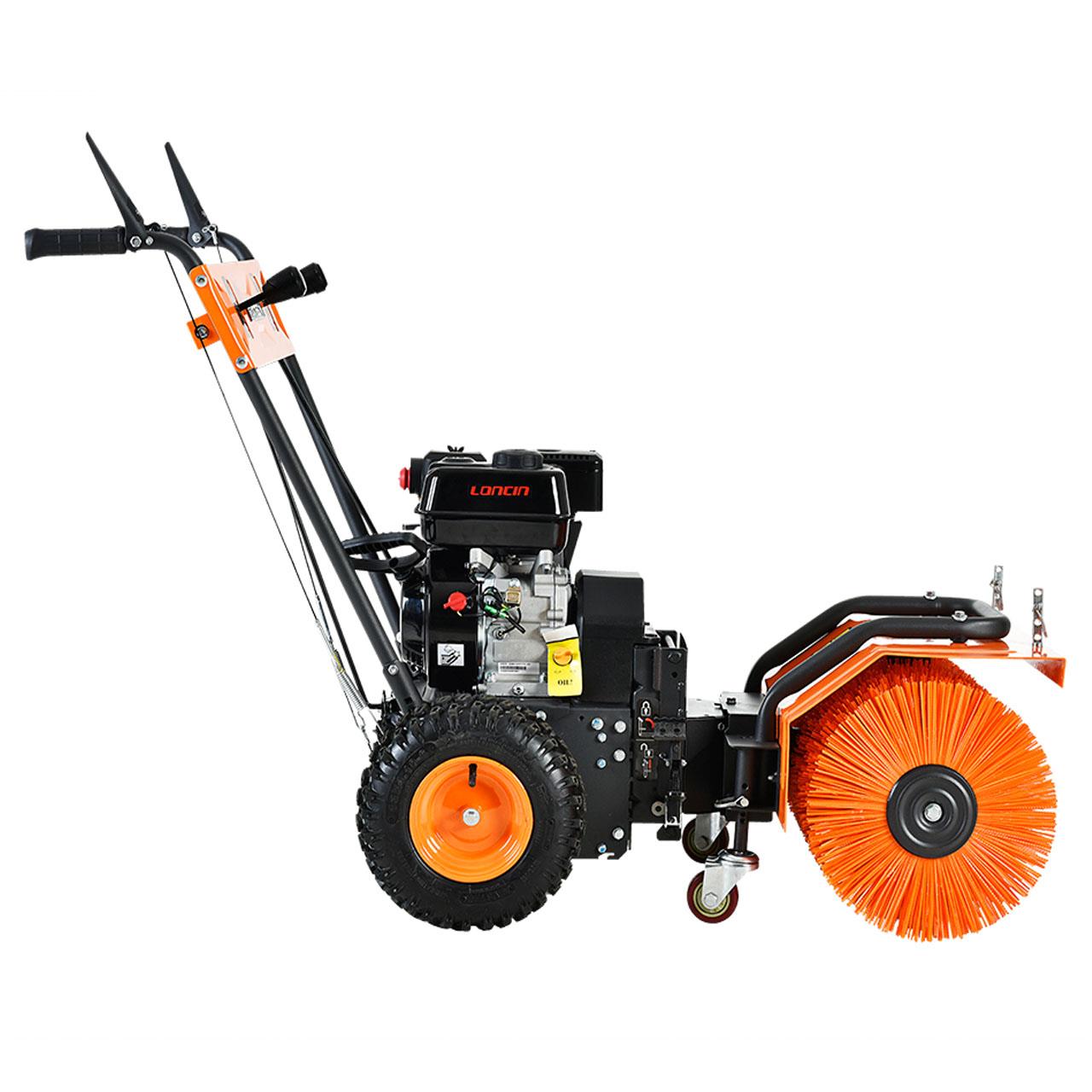 Juego de barredora de gasolina FUXTEC FX-KM196-SET3 con cuchilla quitanieves y contenedor de residuos