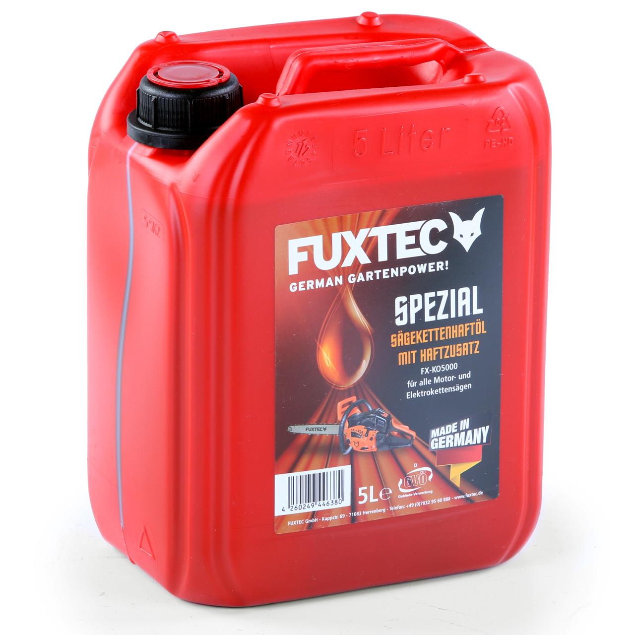 FUXTEC Aceite adhesivo para cadenas de sierra con aditivo adhesivo Aceite para cadenas 5 L