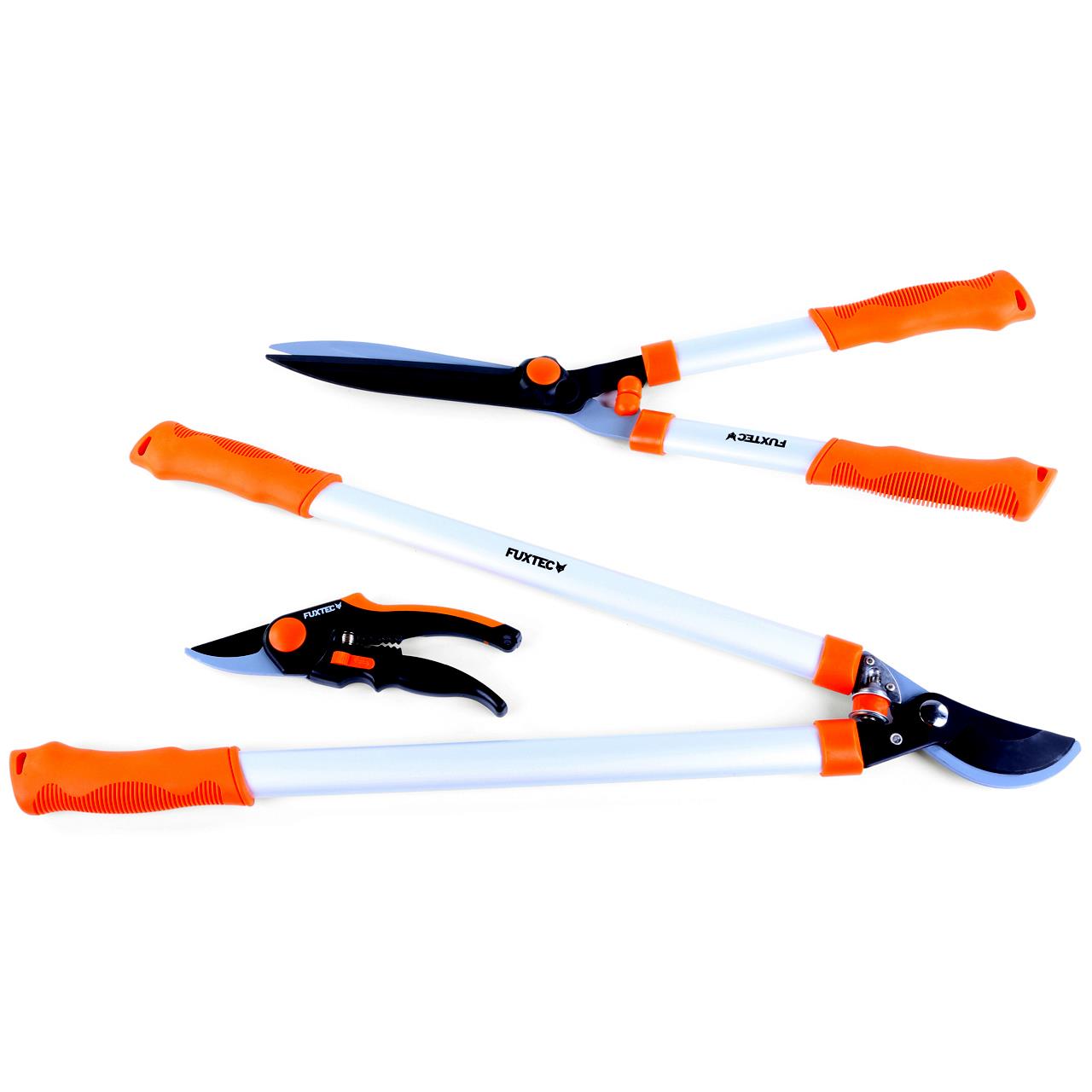 Juego de 3 tijeras de jardinería FUXTEC Premium
