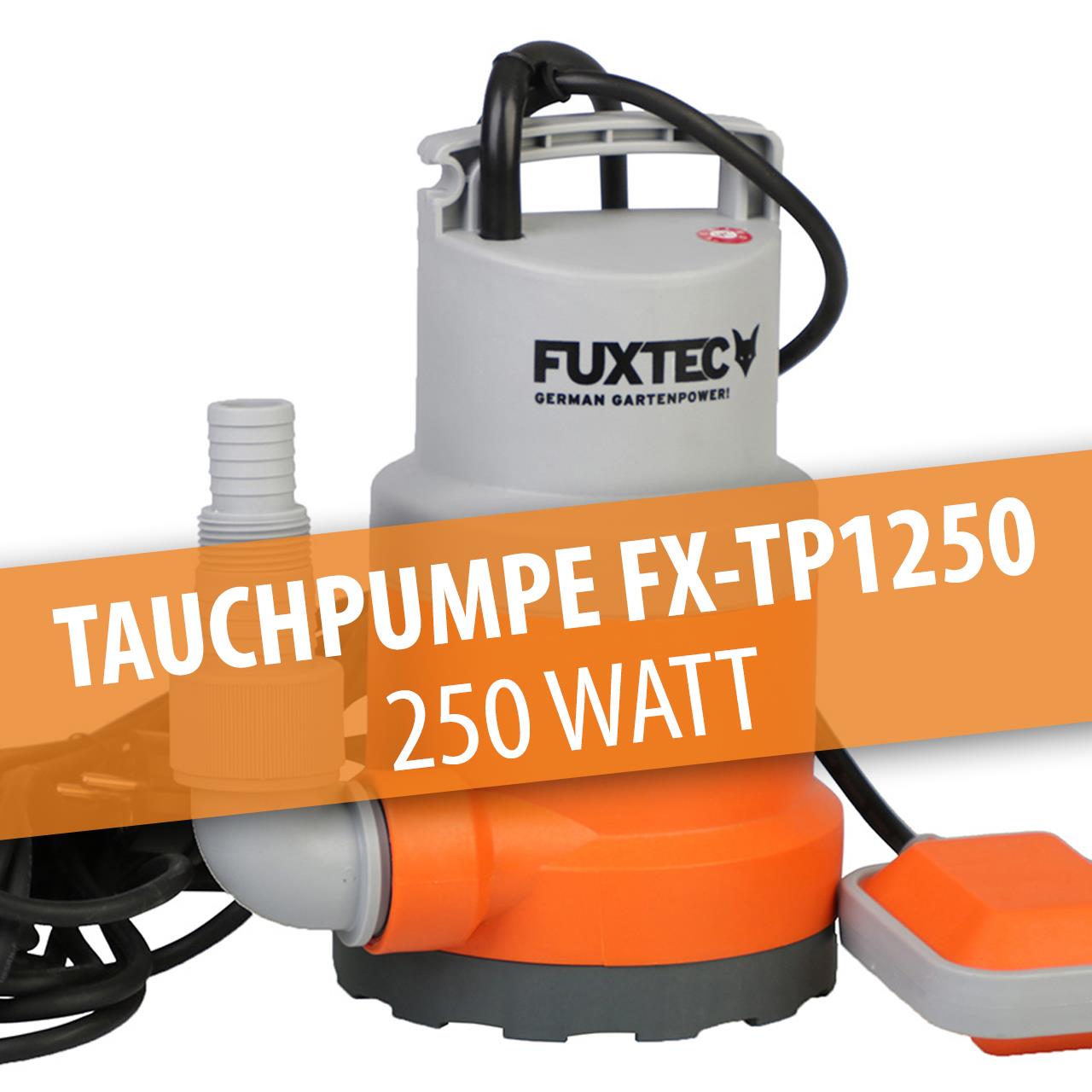 Bomba sumergible de aguas residuales FUXTEC FX-TP1250 250 watts, máx. 6000 l/h