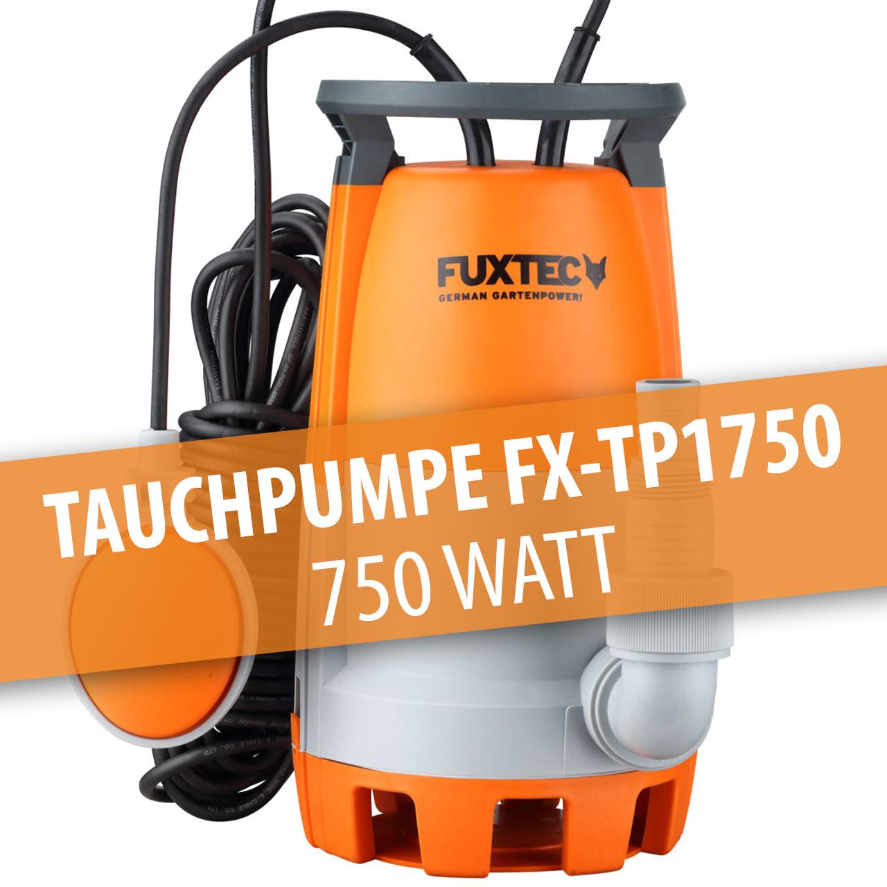 Bomba sumergible de aguas residuales FUXTEC FX-TP1750 750 watts, máx. 12000 l/h