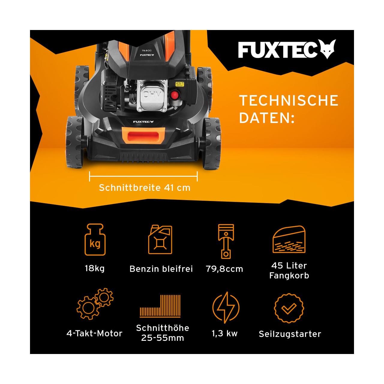 FUXTEC Cortacésped de Gasolina FX-RM4180